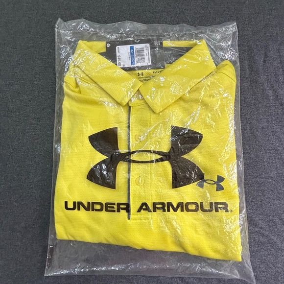Under Armour Other - Under Armour Mens Tech Polo Shirt Yellow Short Sleeve Loose Fit 1290140 XLT NWT